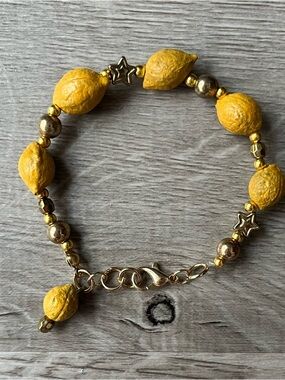 Rustic Lemons Beaded Bracelet